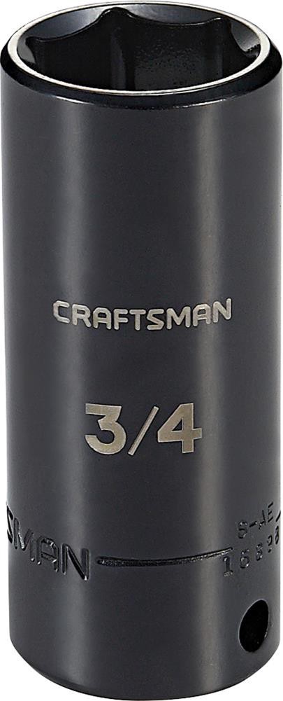 slide 1 of 6, CRAFTSMAN Standard (SAE) 3/8-in Drive 3/4-in 6-point Impact Socket Individual, 1 ct