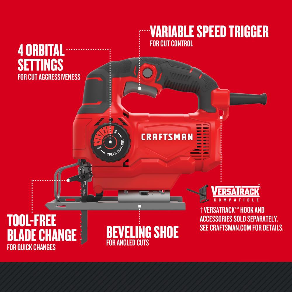 slide 3 of 6, CRAFTSMAN 5 -Amp Variable Speed Keyless Jigsaw, 1 ct