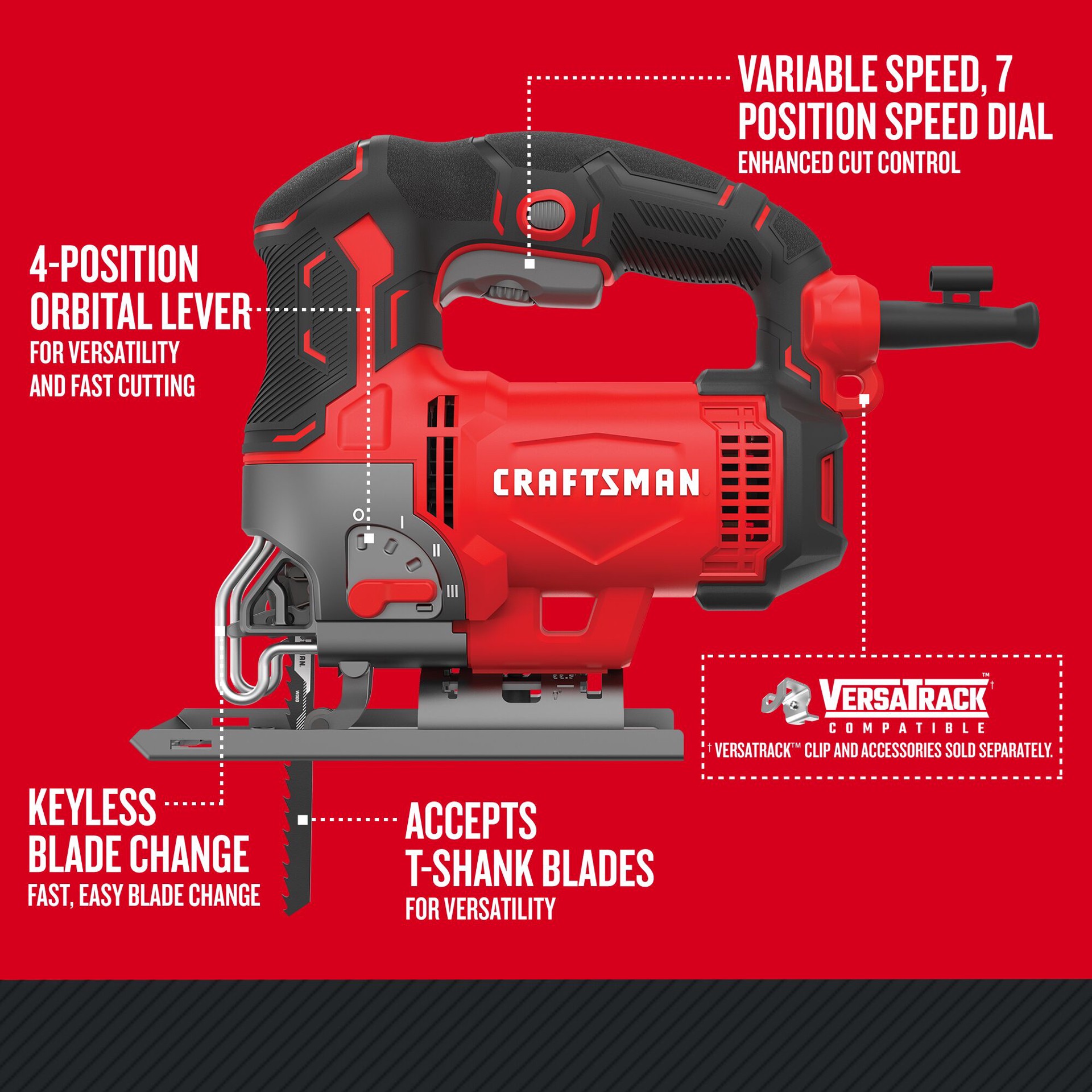 slide 2 of 6, CRAFTSMAN 6 -Amp Variable Speed Keyed Jigsaw, 1 ct