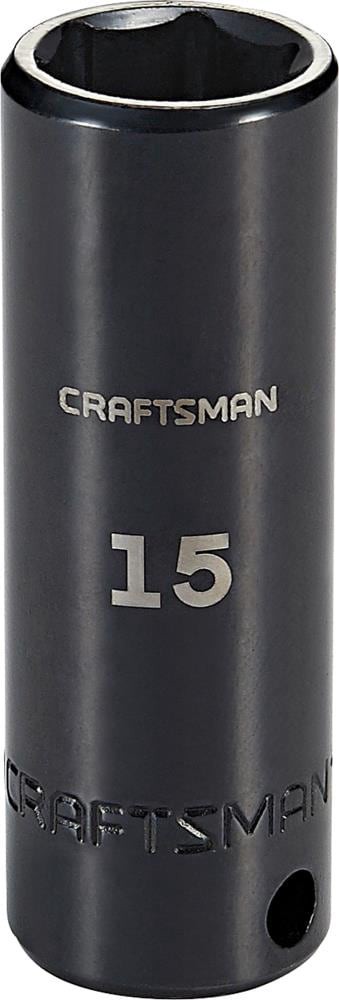 slide 1 of 6, CRAFTSMAN Metric 3/8-in Drive 15mm 6-point Impact Socket Individual, 1 ct