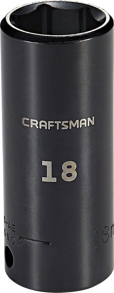 slide 1 of 6, CRAFTSMAN Metric 3/8-in Drive 18mm 6-point Impact Socket Individual, 1 ct
