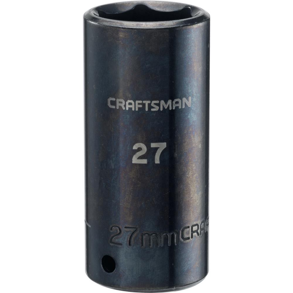 slide 1 of 6, CRAFTSMAN Metric 1/2-in Drive 27mm 6-point Impact Socket Individual, 1 ct