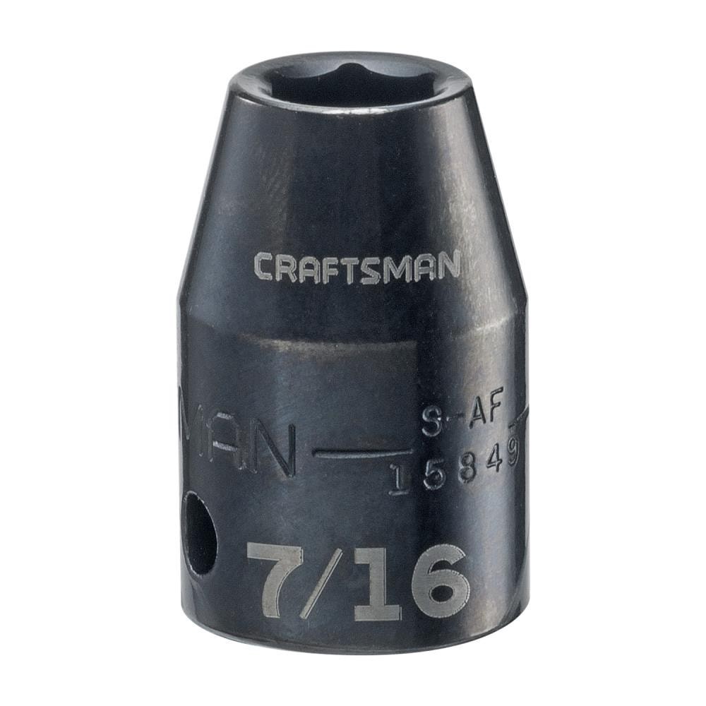 slide 1 of 6, CRAFTSMAN Standard (SAE) 1/2-in Drive 7/16-in 6-point Impact Socket Individual, 1 ct