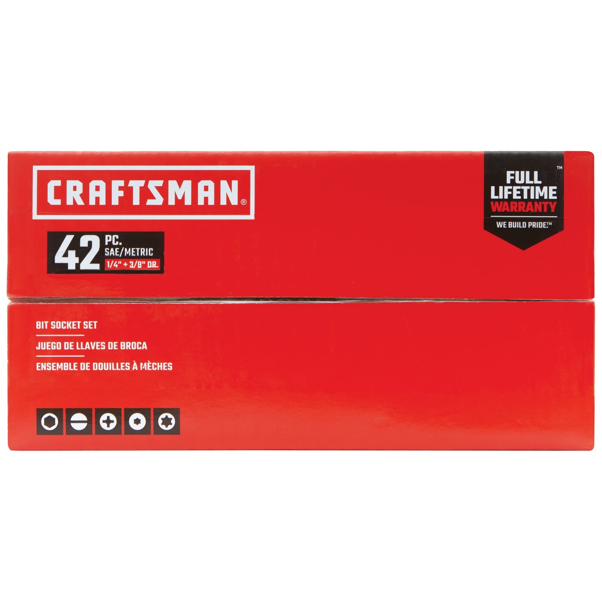slide 2 of 6, CRAFTSMAN 42 -Piece 1/4-in 3/8-in Drive Set Flathead/Hex/Phillips/Torx Bit Driver Socket Set, 1 ct
