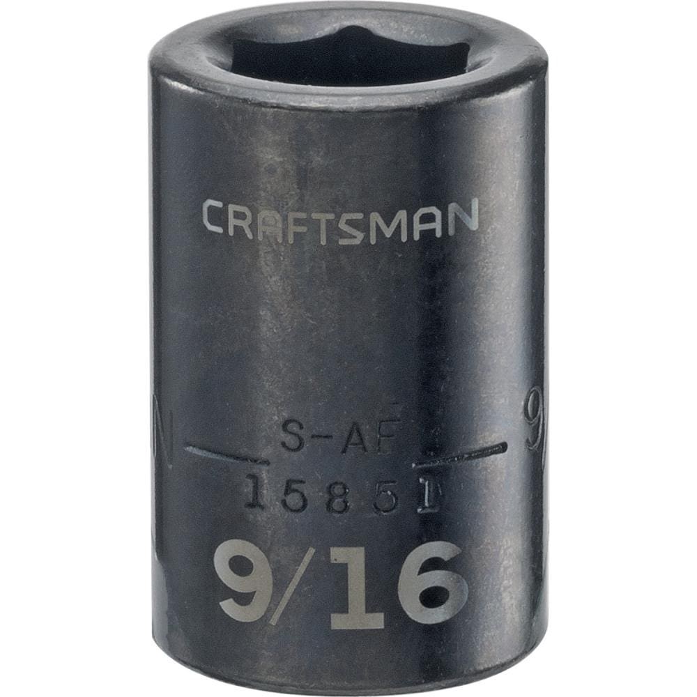 slide 1 of 6, CRAFTSMAN Standard (SAE) 1/2-in Drive 9/16-in 6-point Impact Socket Individual, 1 ct