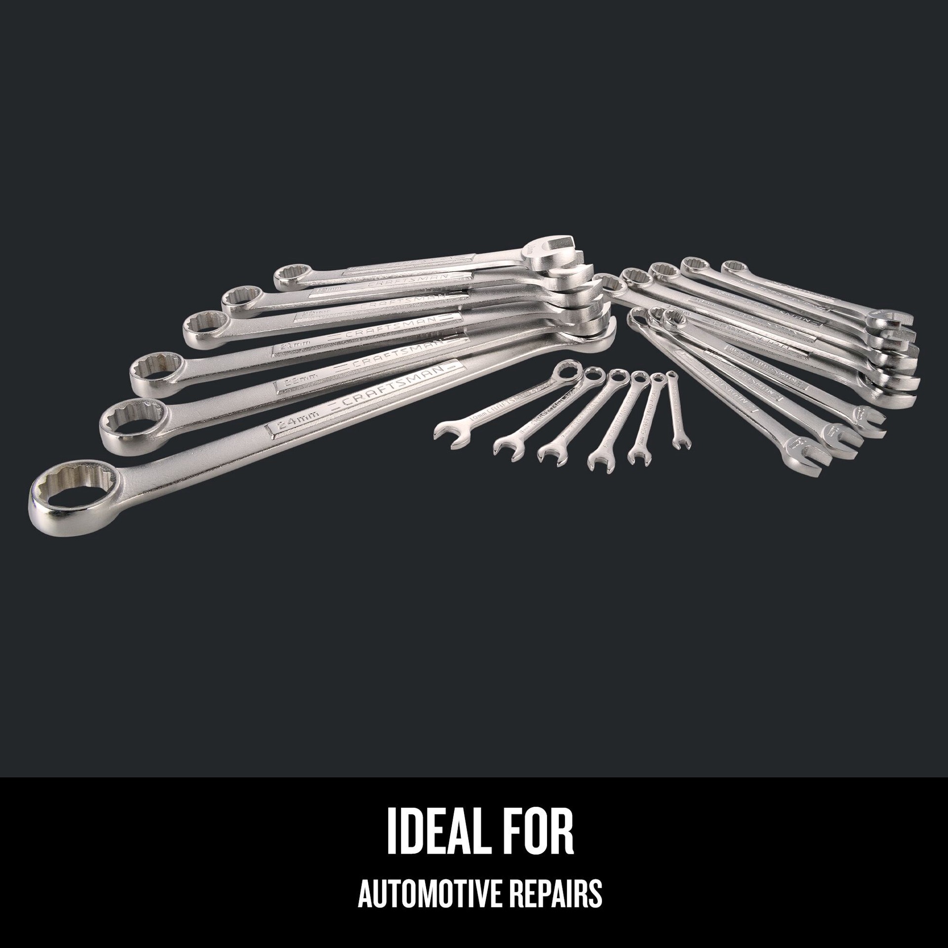 slide 4 of 6, CRAFTSMAN 20 -Piece Set 12-point Metric Standard Combination Wrench (no case), 1 ct