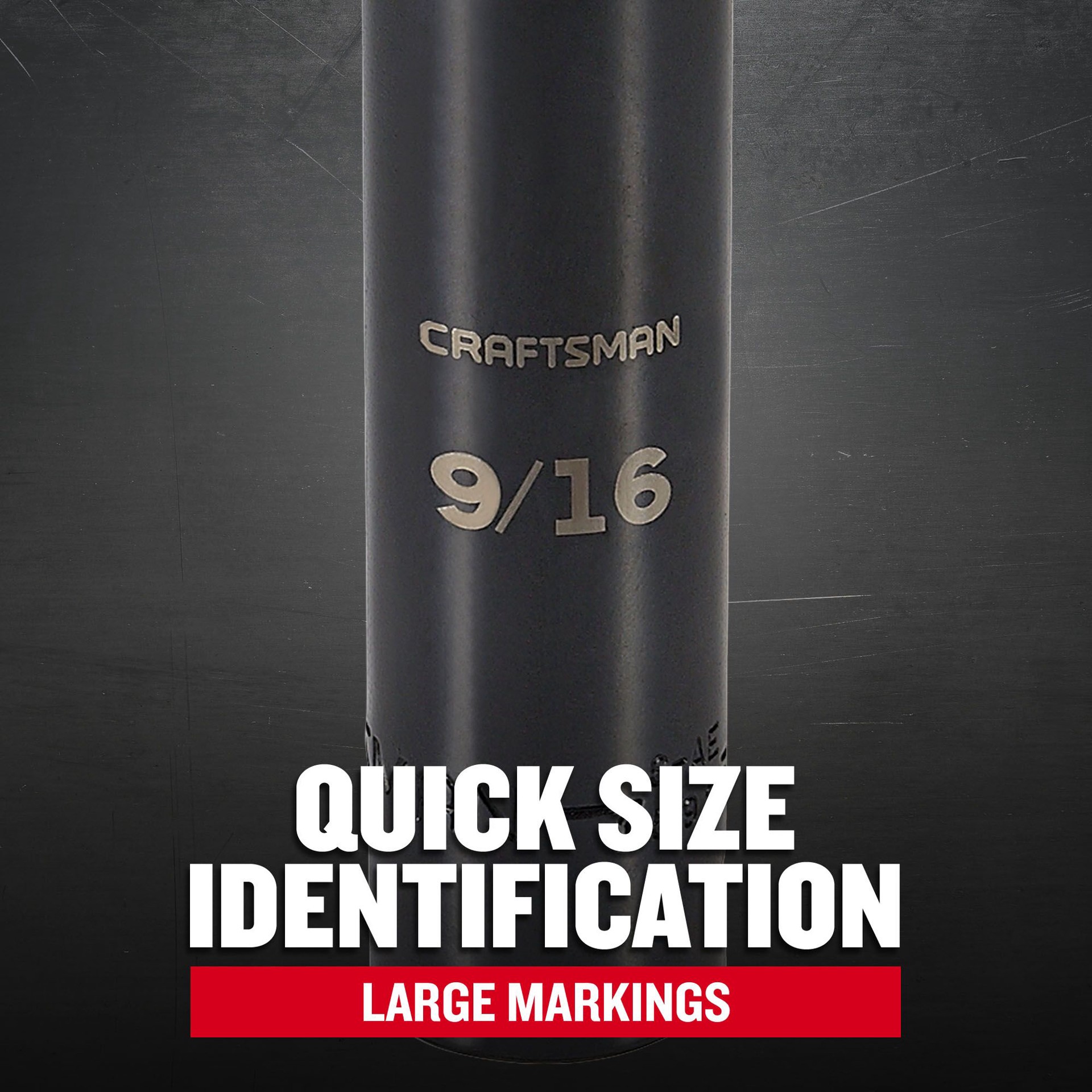 slide 4 of 6, CRAFTSMAN Standard (SAE) 1/2-in Drive 9/16-in 6-point Impact Socket Individual, 1 ct