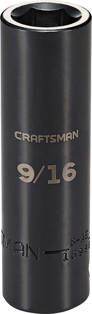 slide 1 of 6, CRAFTSMAN Standard (SAE) 1/2-in Drive 9/16-in 6-point Impact Socket Individual, 1 ct
