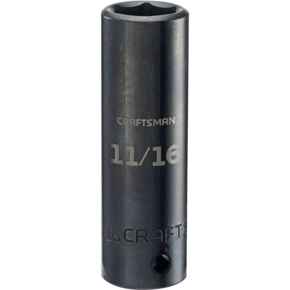 slide 1 of 6, CRAFTSMAN Standard (SAE) 1/2-in Drive 11/16-in 6-point Impact Socket Individual, 1 ct
