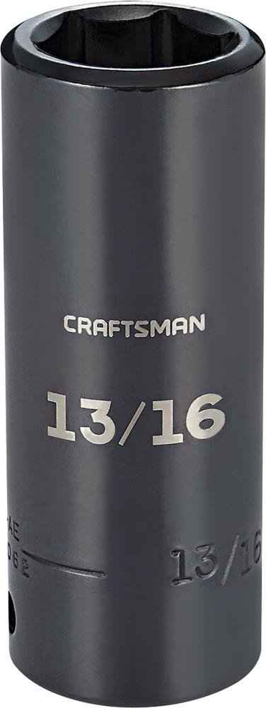 slide 1 of 6, CRAFTSMAN Standard (SAE) 1/2-in Drive 13/16-in 6-point Impact Socket Individual, 1 ct