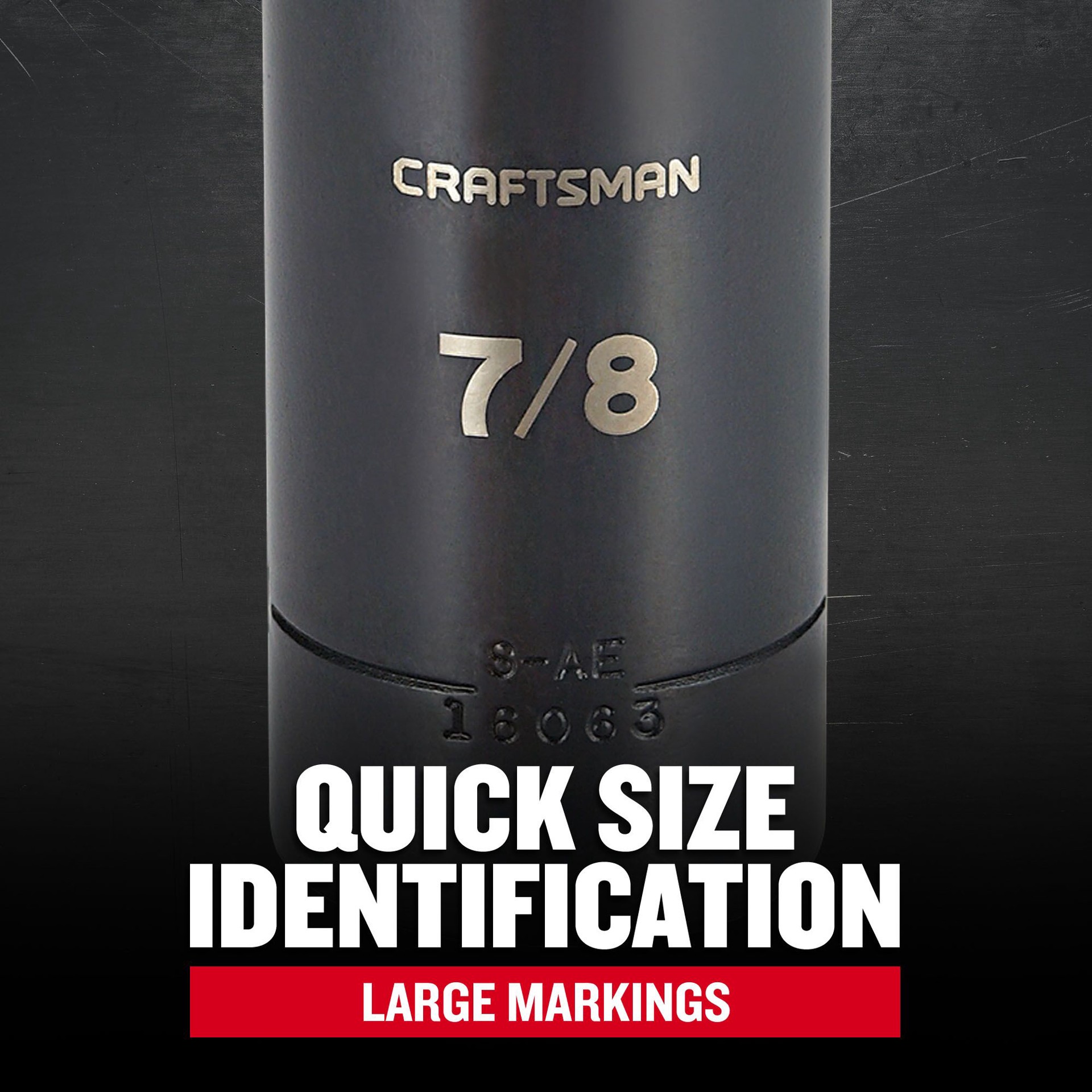 slide 4 of 6, CRAFTSMAN Standard (SAE) 1/2-in Drive 7/8-in 6-point Impact Socket Individual, 1 ct