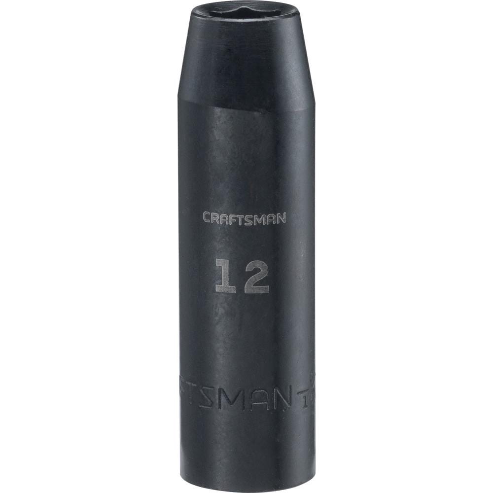 slide 1 of 6, CRAFTSMAN Metric 1/2-in Drive 12mm 6-point Impact Socket Individual, 1 ct