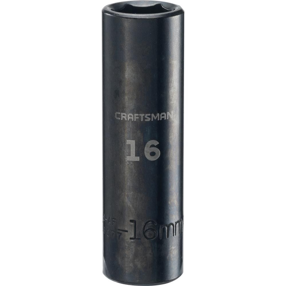 slide 1 of 6, CRAFTSMAN Metric 1/2-in Drive 16mm 6-point Impact Socket Individual, 1 ct