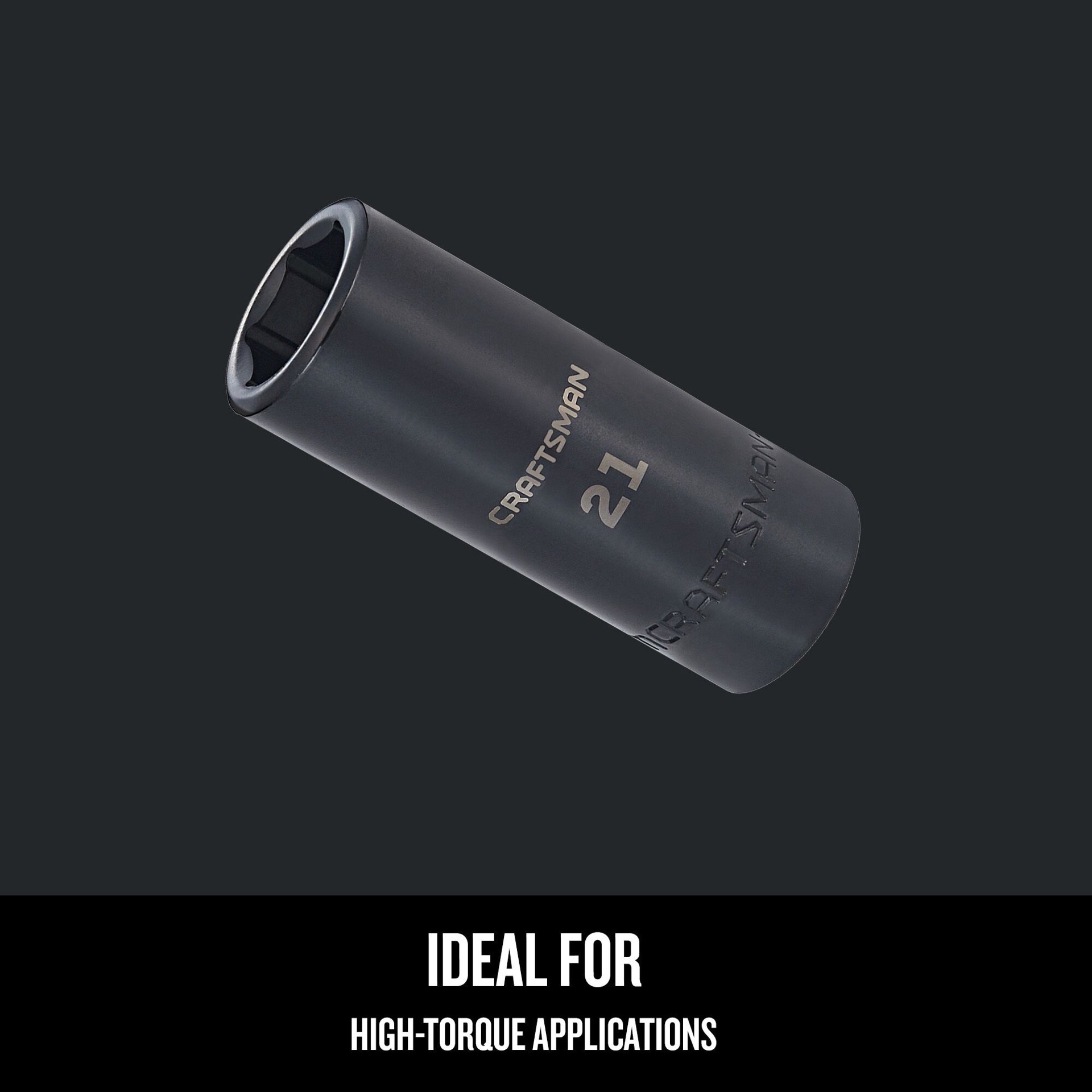 slide 3 of 6, CRAFTSMAN Metric 1/2-in Drive 21mm 6-point Impact Socket Individual, 1 ct