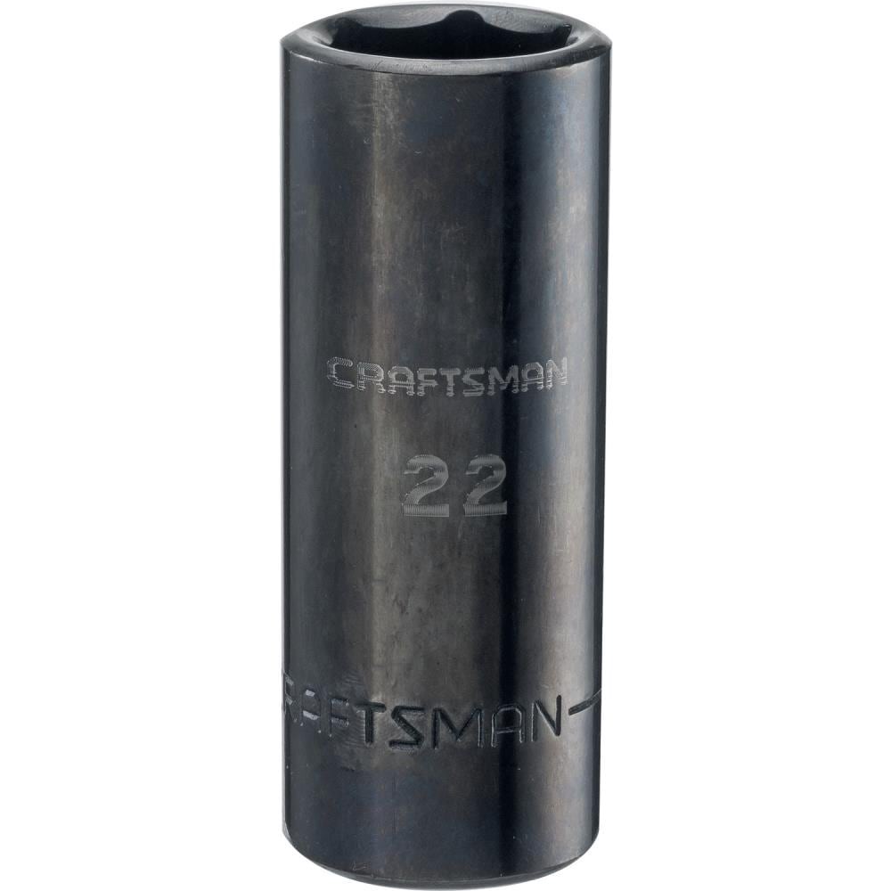 slide 1 of 6, CRAFTSMAN Metric 1/2-in Drive 22mm 6-point Impact Socket Individual, 1 ct