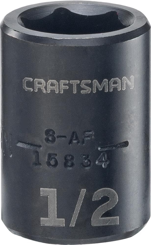 slide 1 of 6, CRAFTSMAN Standard (SAE) 3/8-in Drive 1/2-in 6-point Impact Socket Individual, 1 ct