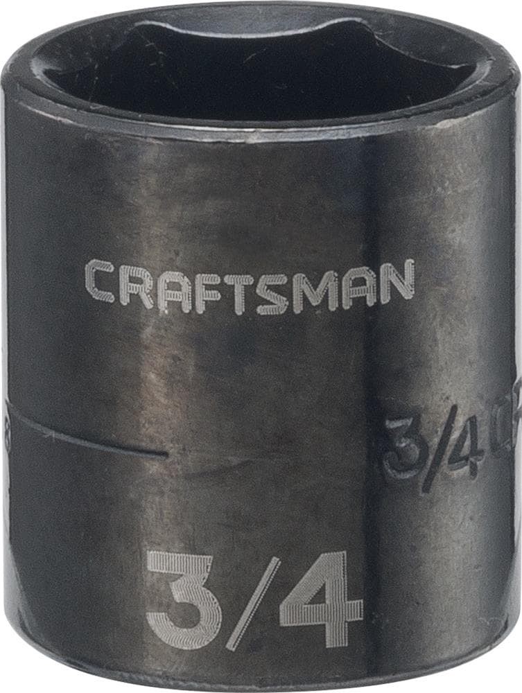 slide 1 of 6, CRAFTSMAN Standard (SAE) 3/8-in Drive 3/4-in 6-point Impact Socket Individual, 1 ct
