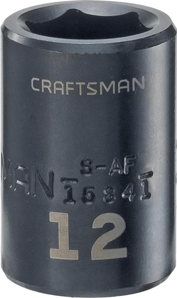 slide 1 of 6, CRAFTSMAN Metric 3/8-in Drive 12mm 6-point Impact Socket Individual, 1 ct