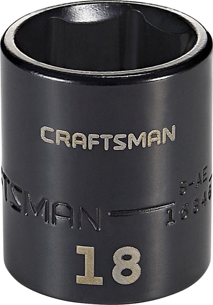 slide 1 of 6, CRAFTSMAN Metric 3/8-in Drive 18mm 6-point Impact Socket Individual, 1 ct