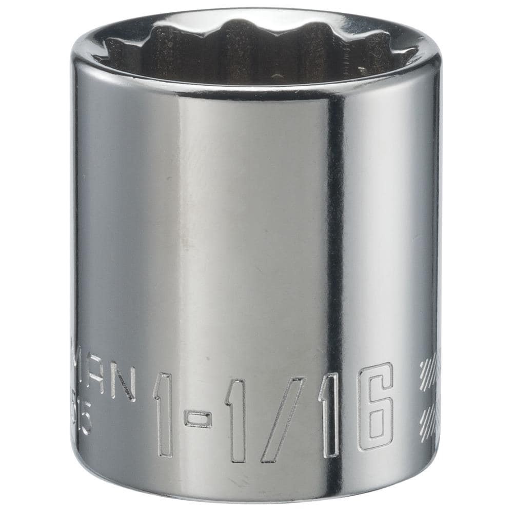 slide 1 of 6, CRAFTSMAN 1/2-in Drive Standard (SAE) 1-1/16-in Shallow Socket, 1 ct