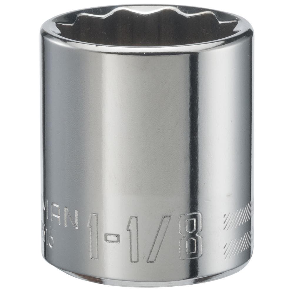 slide 1 of 6, CRAFTSMAN 1/2-in Drive Standard (SAE) 1-1/8-in Shallow Socket, 1 ct