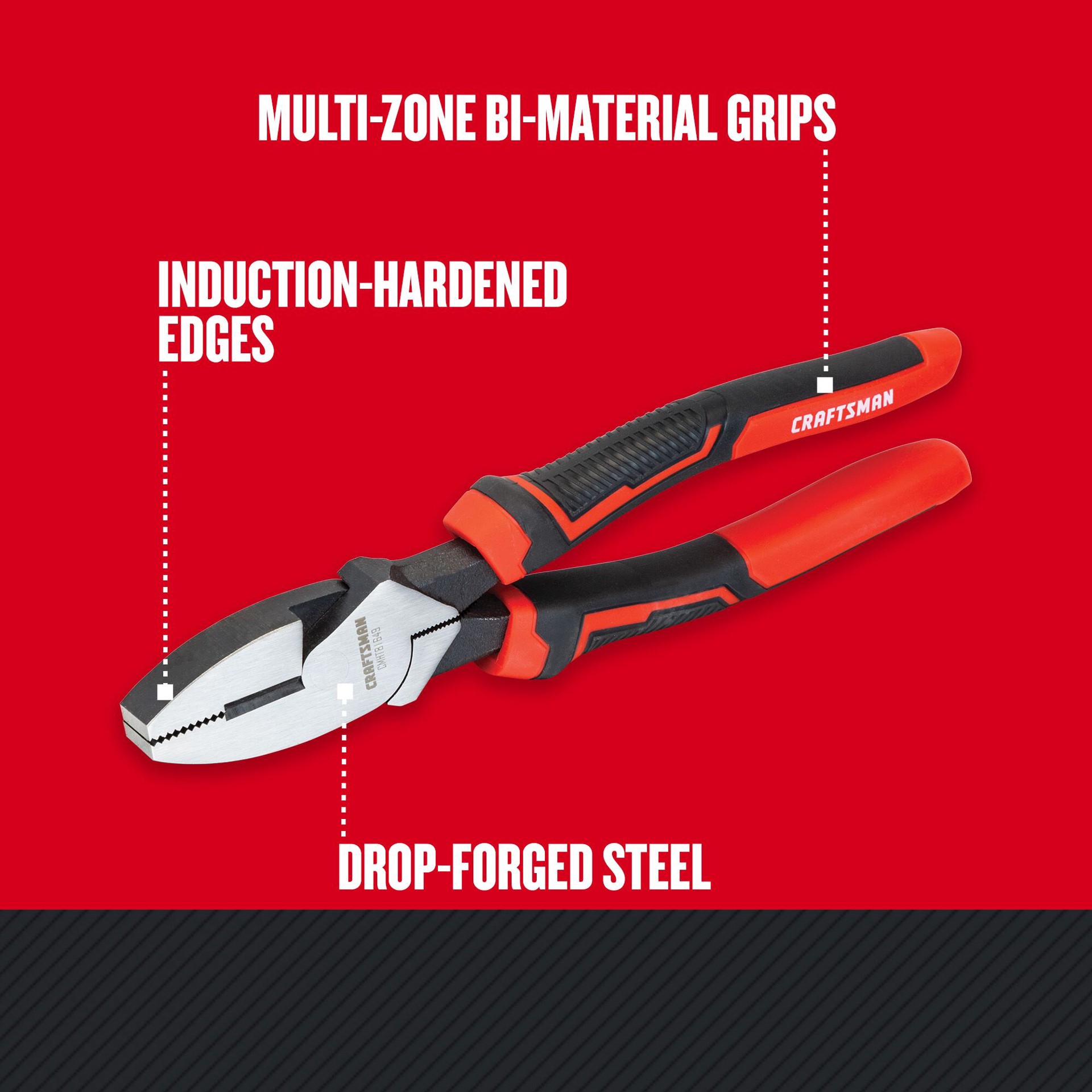 slide 2 of 6, CRAFTSMAN 9.5-in Lineman cutting pliers, 1 ct
