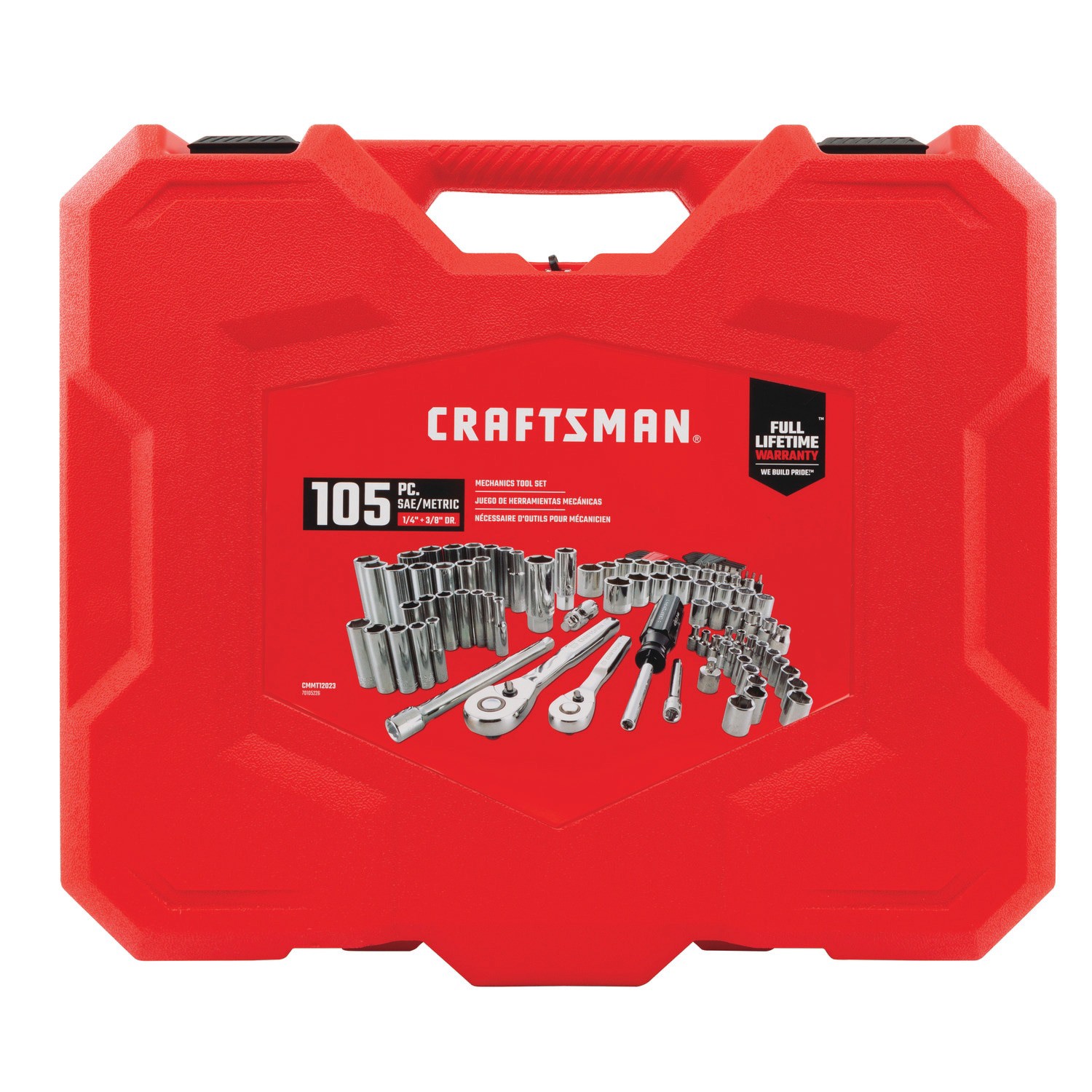 slide 6 of 6, CRAFTSMAN 105 -Piece Standard (SAE) and Metric Mechanics Tool Set with Hard Case, 1 ct