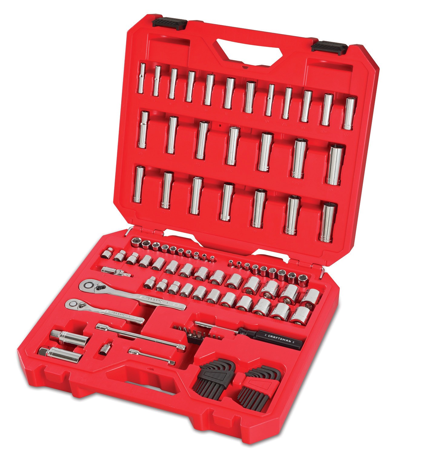 slide 1 of 6, CRAFTSMAN 105 -Piece Standard (SAE) and Metric Mechanics Tool Set with Hard Case, 1 ct