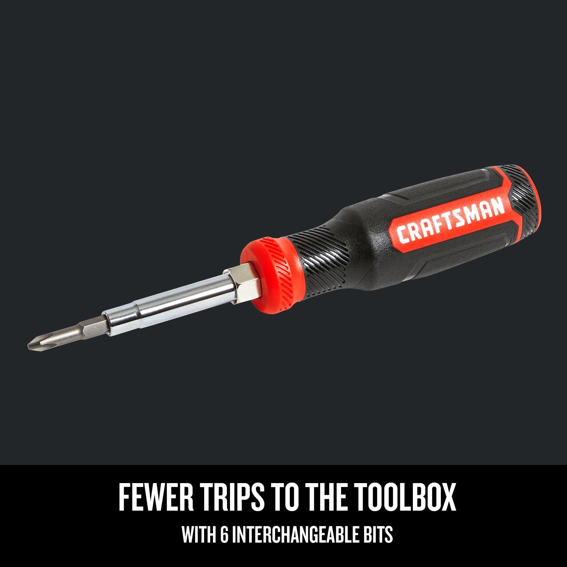 slide 3 of 6, CRAFTSMAN 6 -Piece 3-1/2-in Multi-Bit Screwdriver, 1 ct