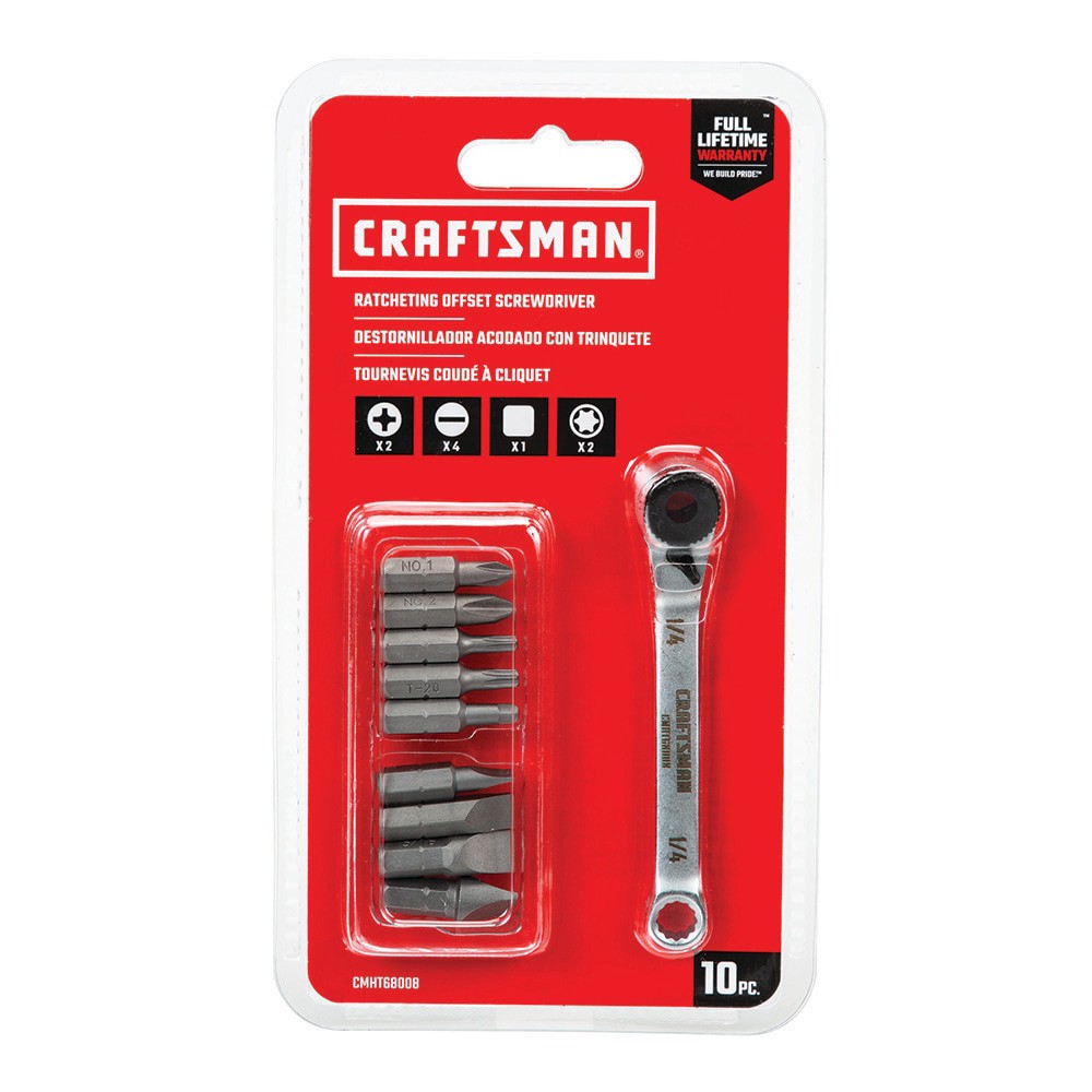 slide 6 of 6, CRAFTSMAN 10 -Piece 3-in Ratcheting Multi-Bit Screwdriver Set, 1 ct