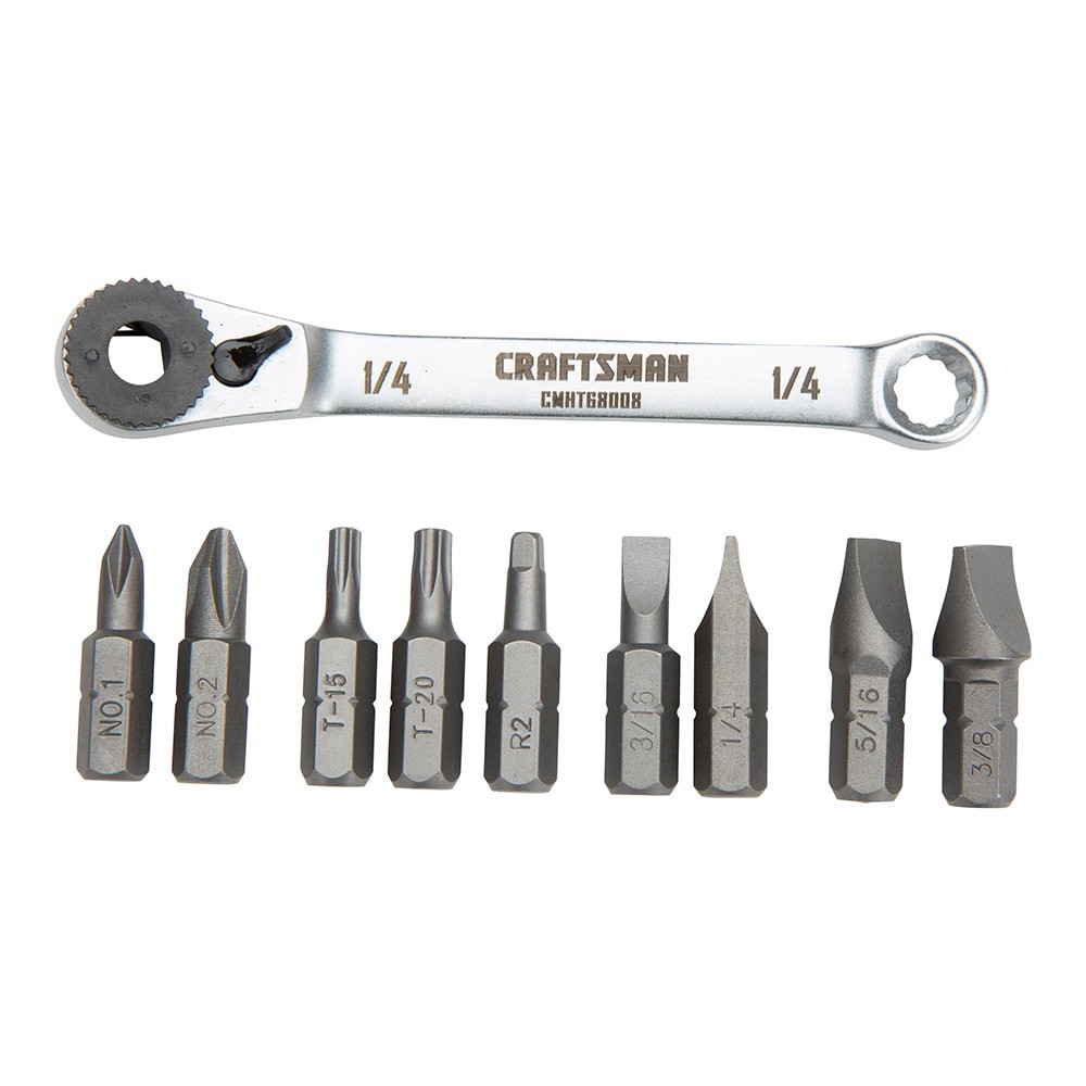 slide 1 of 6, CRAFTSMAN 10 -Piece 3-in Ratcheting Multi-Bit Screwdriver Set, 1 ct