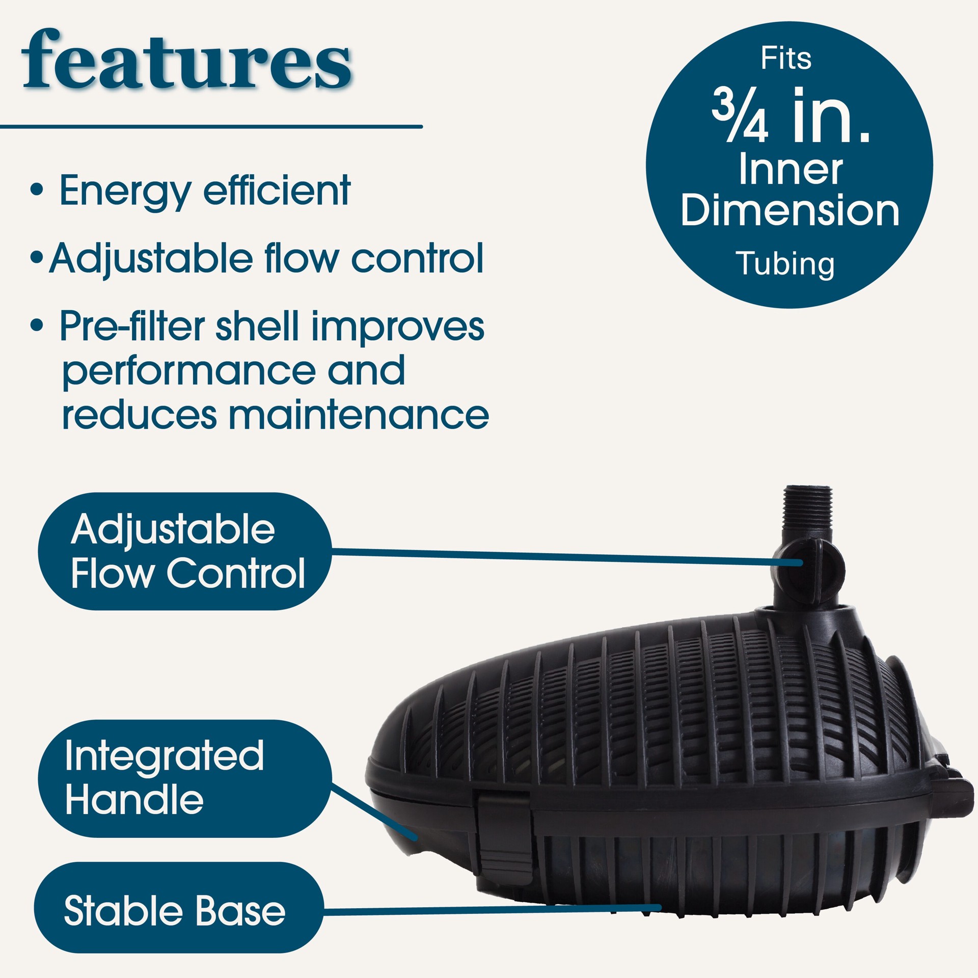 slide 3 of 6, smartpond Premium 630-GPH Submersible Pond Pump, 1 ct