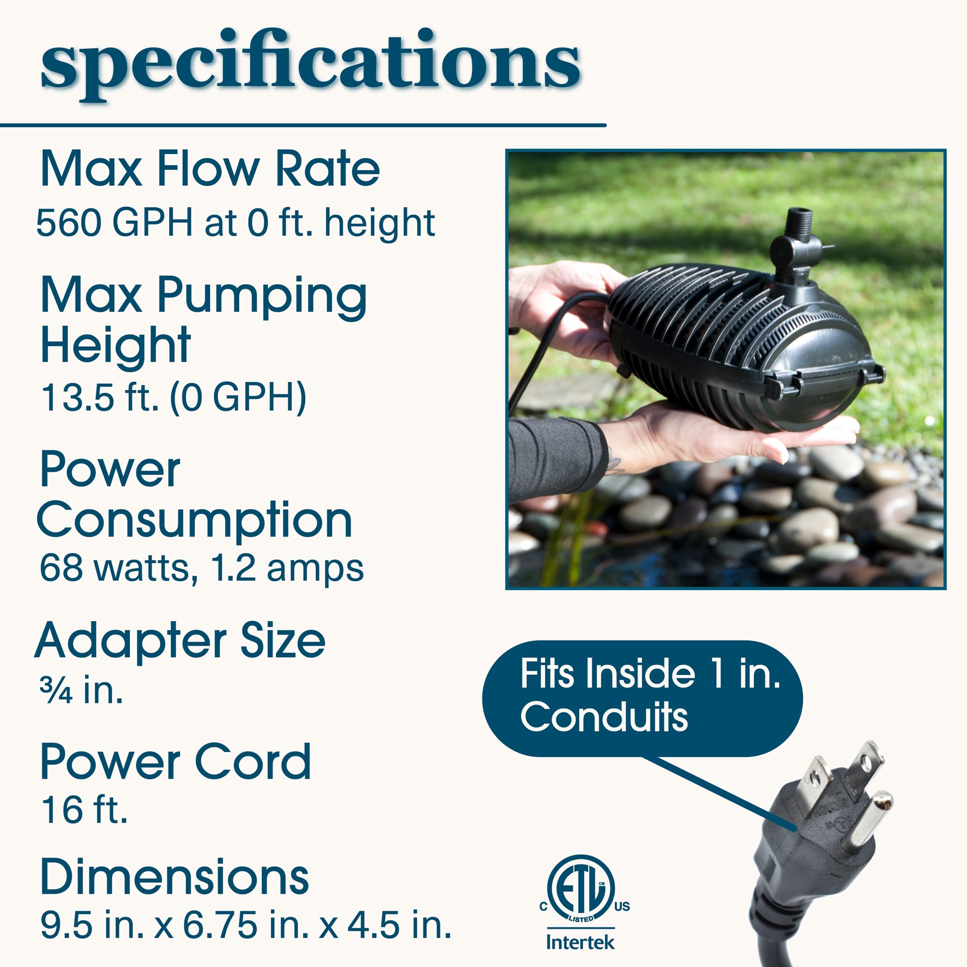 slide 4 of 6, smartpond Premium 630-GPH Submersible Pond Pump, 1 ct