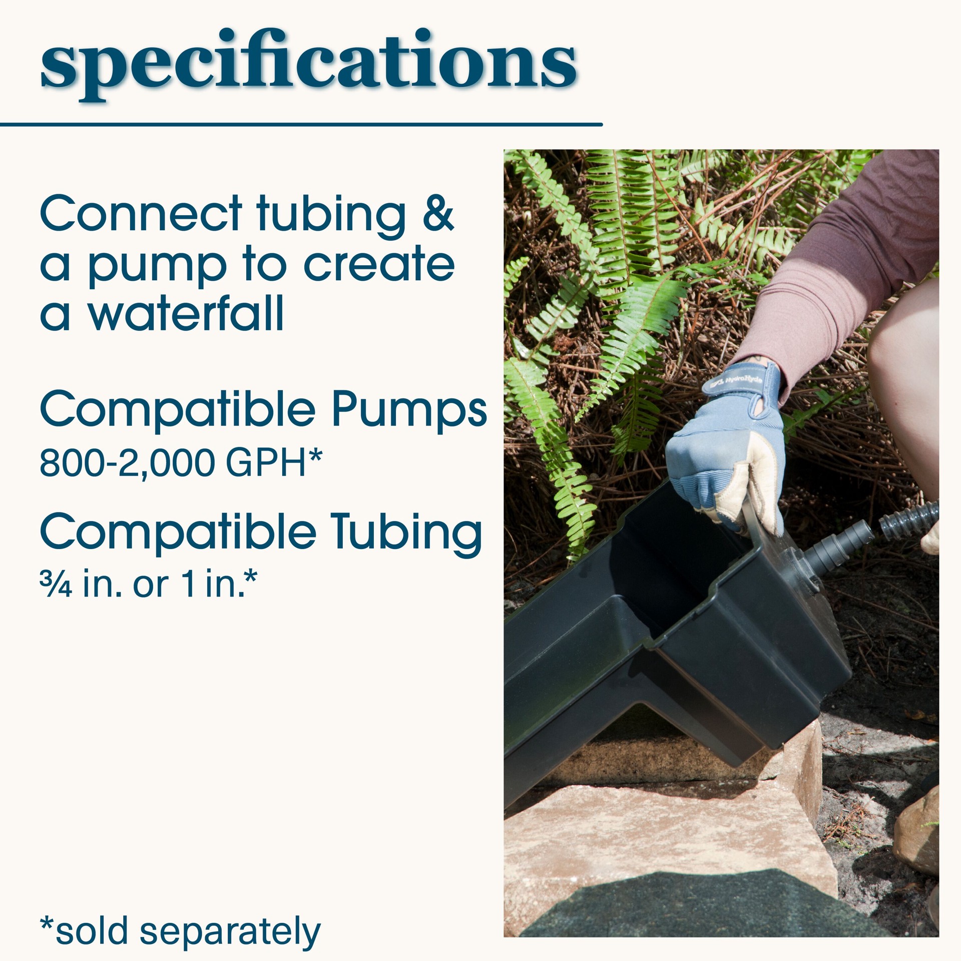 slide 5 of 6, smartpond 14.5-in x 10.4-in x 6.0-in Black Plastic Pond Waterfall box, 1 ct