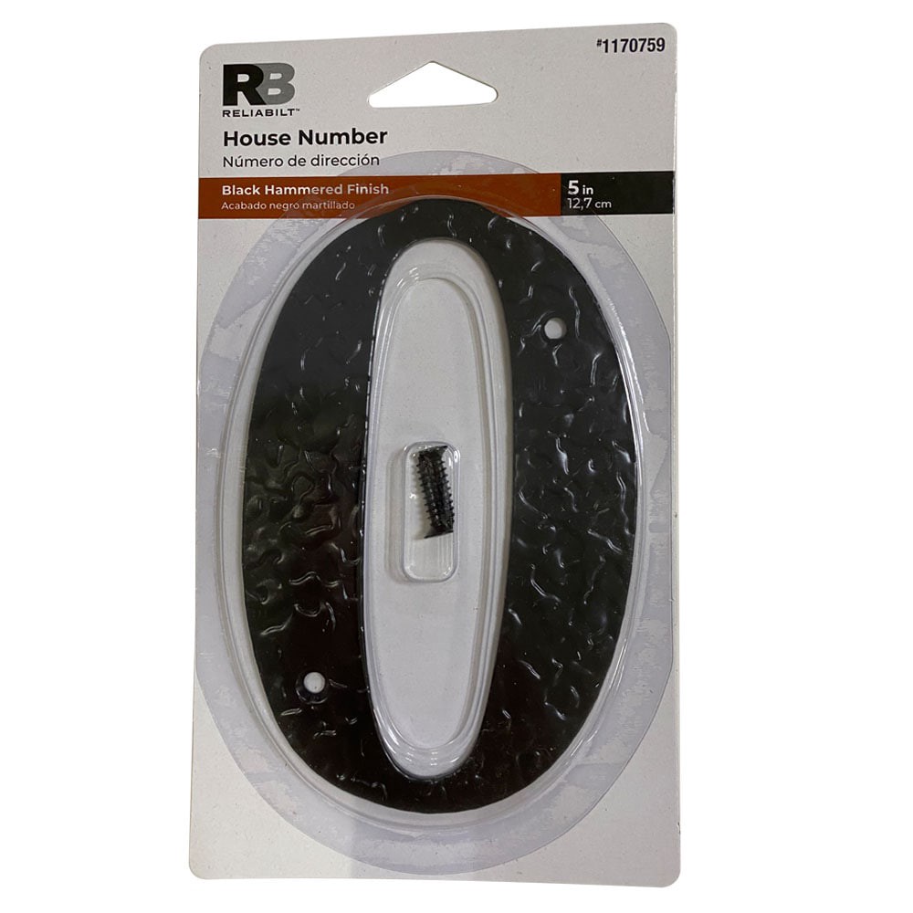 slide 6 of 6, RELIABILT 5-in Black Number Zero, 1 ct