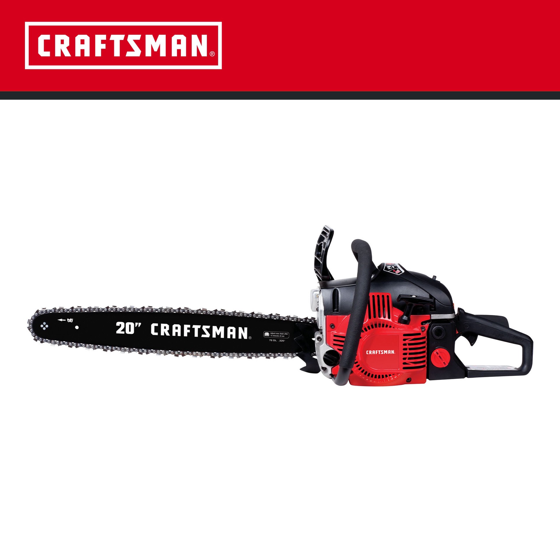 slide 3 of 6, CRAFTSMAN S205 46-cc 2-cycle 20-in Gas Chainsaw, 1 ct