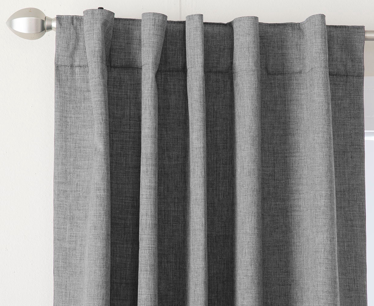 slide 3 of 5, Style Selections 84.0-in Grey Blackout Thermal lined Back tab Single curtain panel, 1 ct