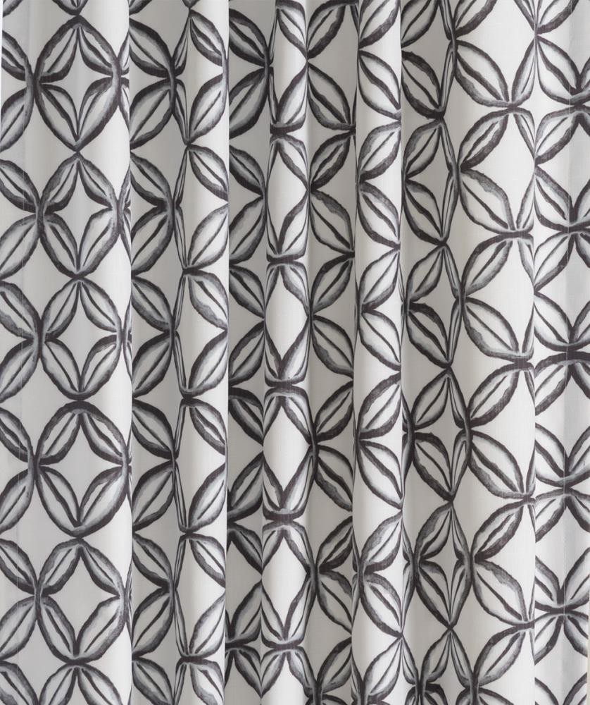 slide 3 of 4, Style Selections 84-in Grey Geometric Blackout Thermal lined Back tab Single curtain panel, 1 ct