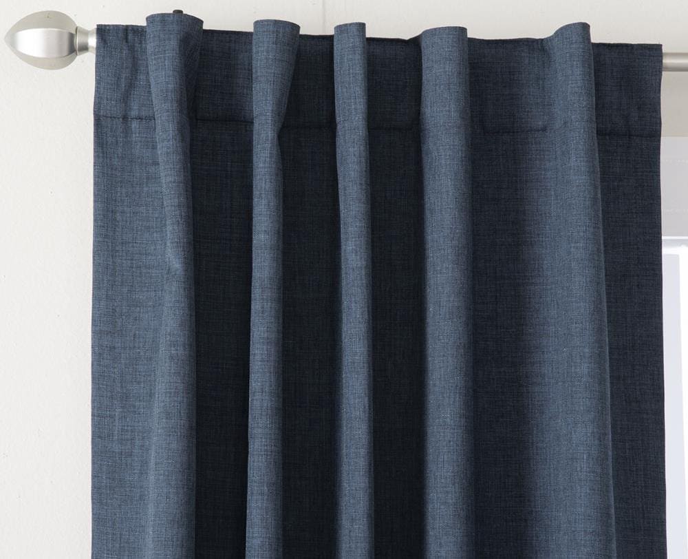 slide 2 of 4, LIVING LOGIC 84.0000-in Midnight Blackout Thermal lined Back tab Single curtain panel, 1 ct