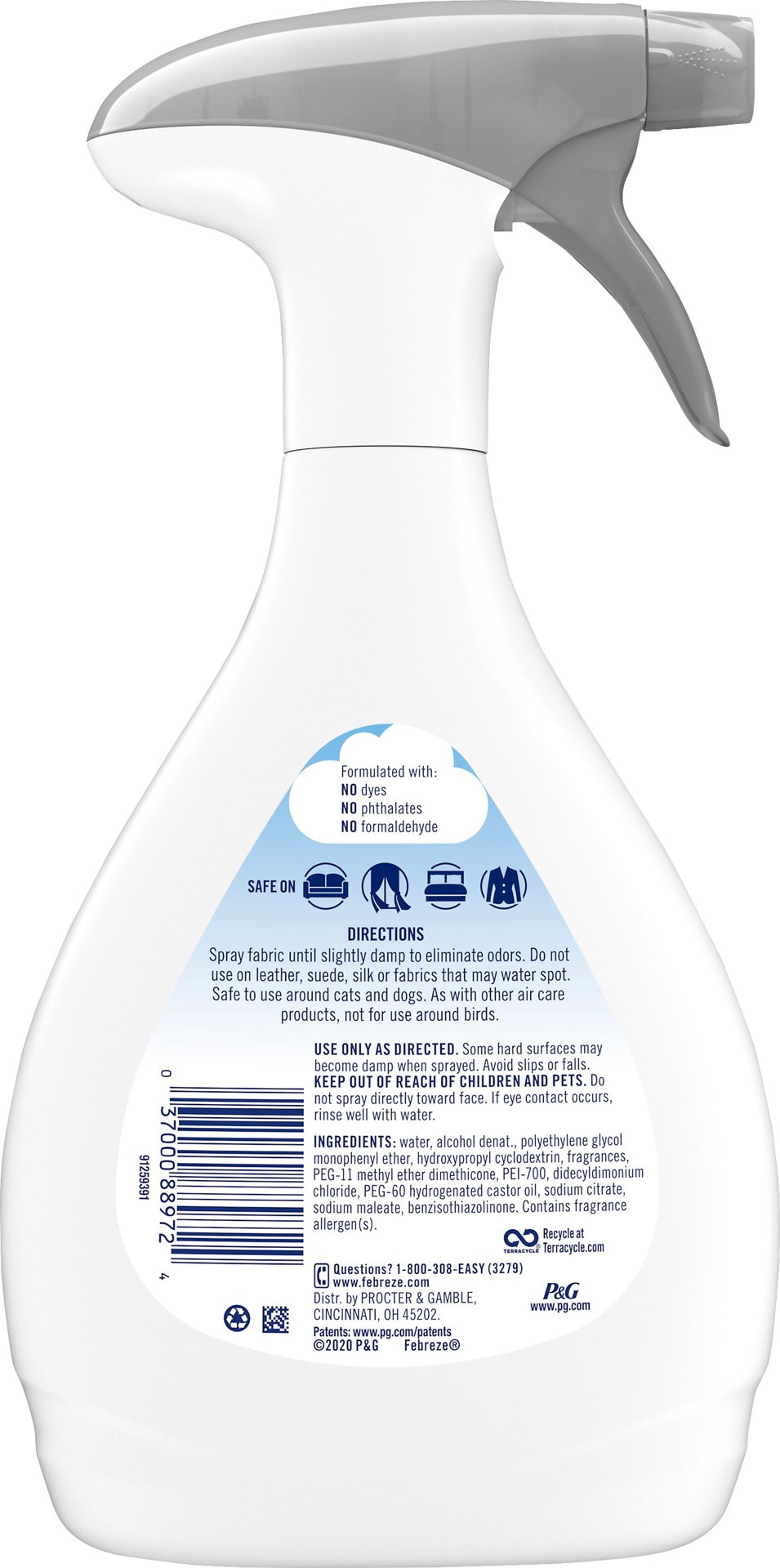 slide 2 of 6, Febreze Heavy Duty Odor Eliminator Spray 27 -fl oz Crisp Clean Fabric Deodorizer, 1 ct