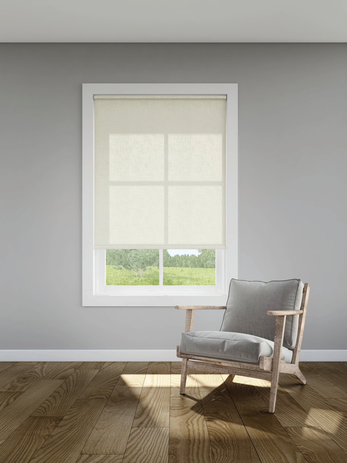 slide 3 of 6, LEVOLOR 37-in x 72-in Cream Linen Light Filtering Cordless Roller Shade, 1 ct