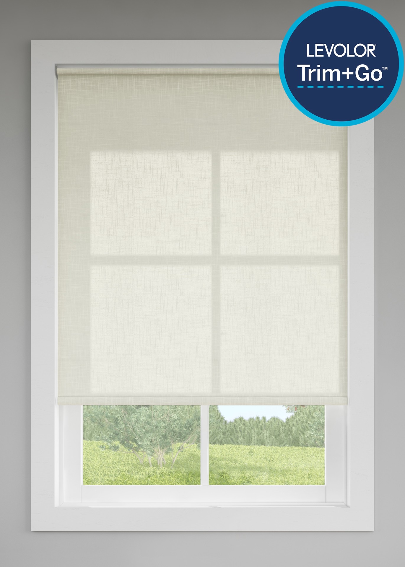 slide 1 of 6, LEVOLOR 37-in x 72-in Cream Linen Light Filtering Cordless Roller Shade, 1 ct