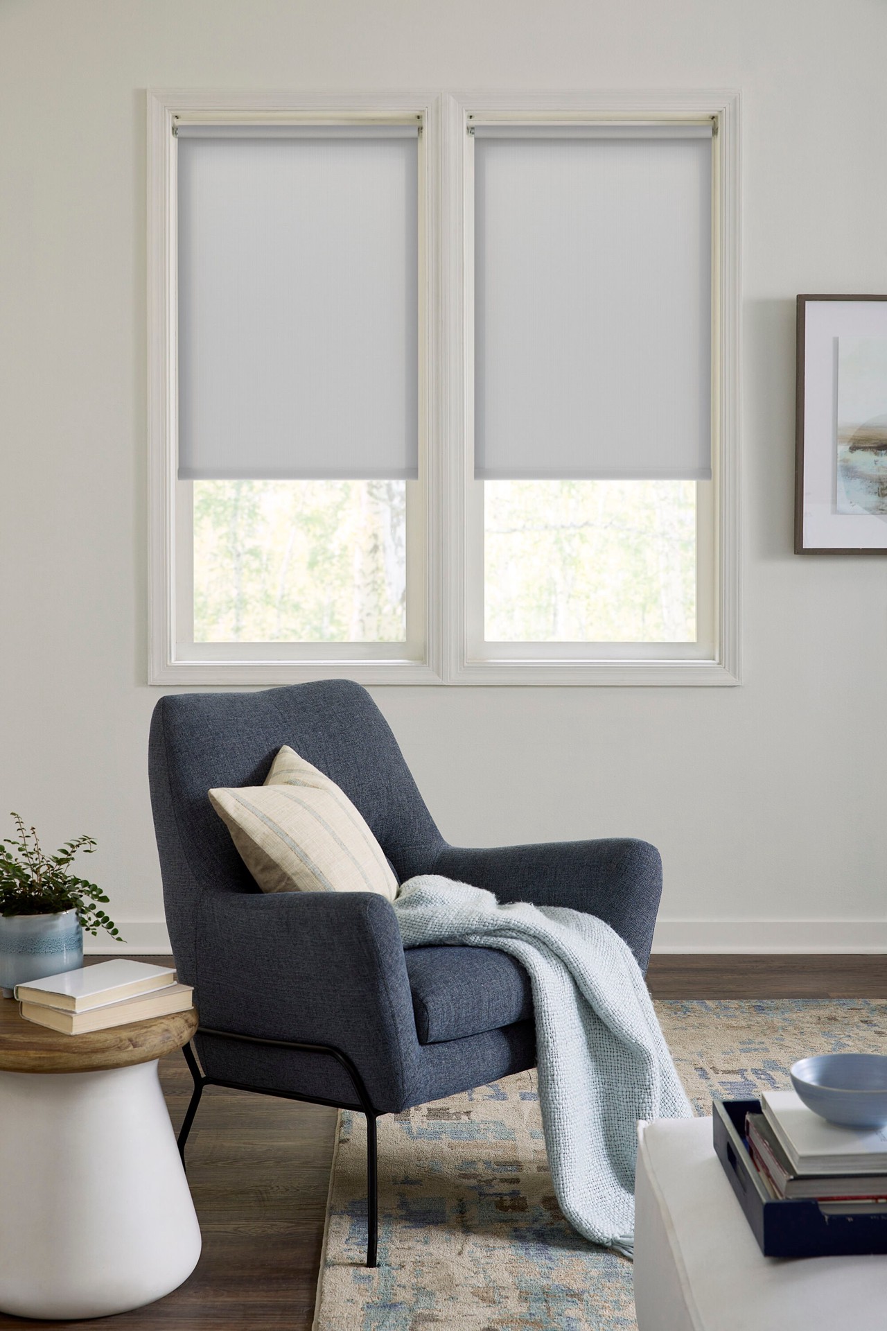 slide 4 of 6, LEVOLOR 55-in x 72-in Shadow Light Filtering Cordless Solar Roller Shade, 1 ct