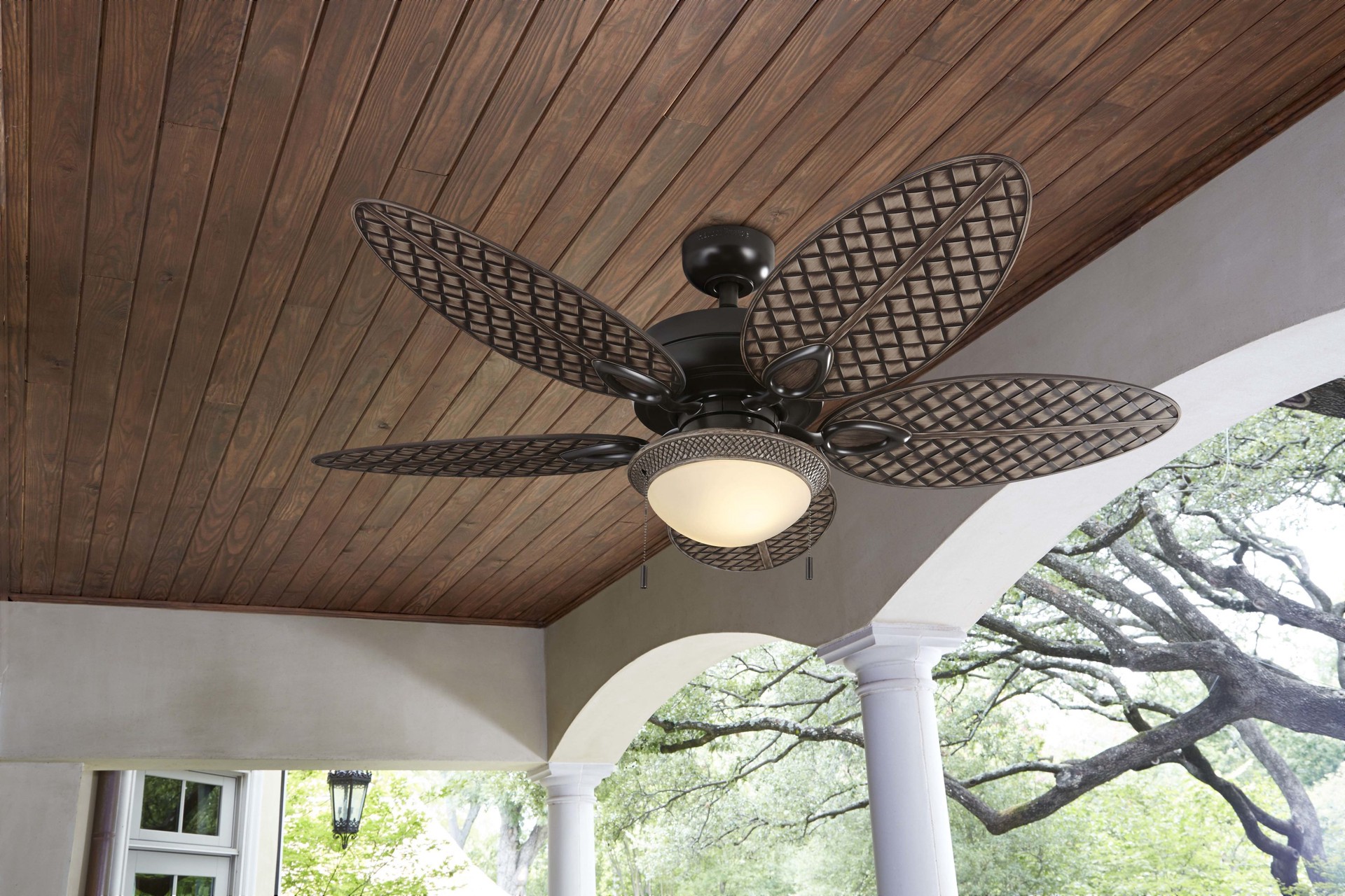 slide 2 of 5, Harbor Breeze Tilghman II 11-in 2 -Light Flush mount Bronze LED Ceiling Fan Light Kit, 1 ct