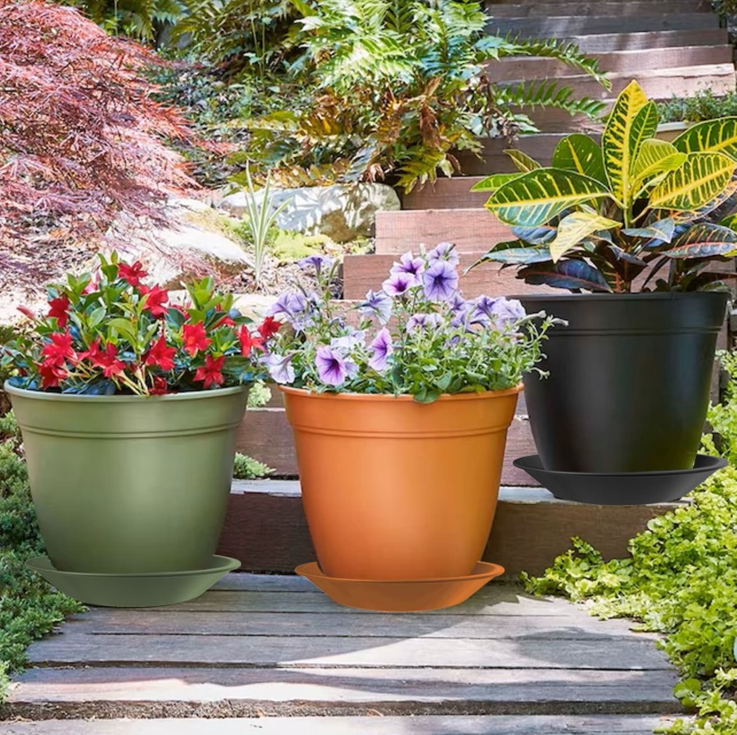 slide 3 of 4, Style Selections 12.24-in Clay Plastic Plant Saucer, 1 ct