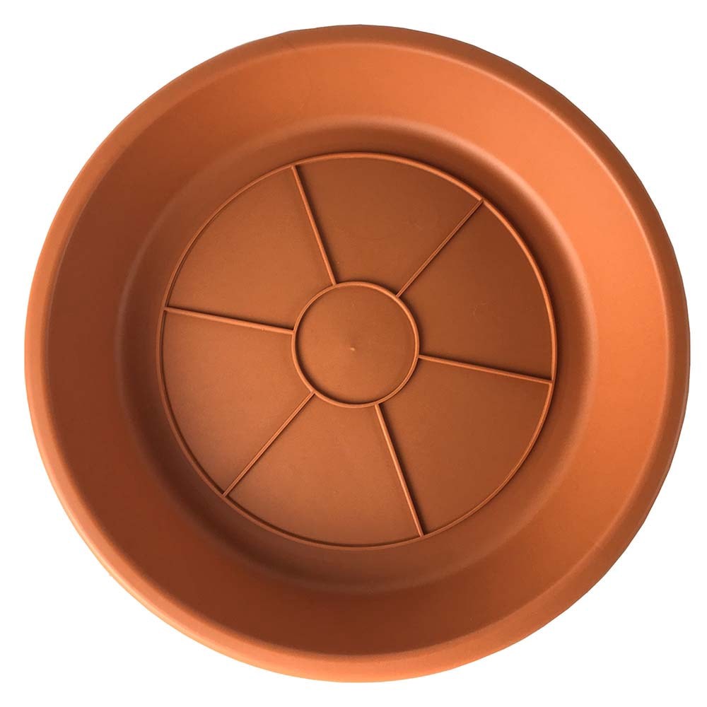 slide 1 of 4, Style Selections 12.24-in Clay Plastic Plant Saucer, 1 ct