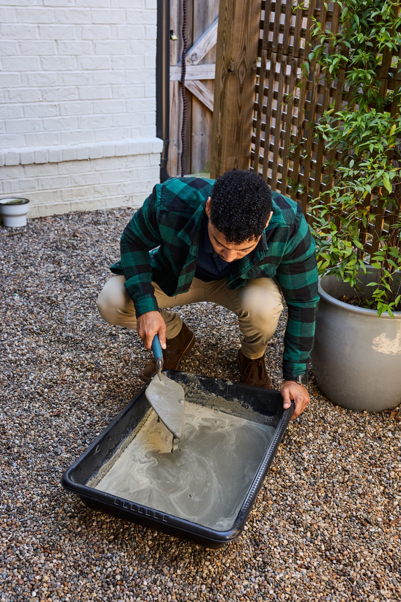 slide 6 of 6, Creative Plastic Concepts Small Mixing Tub 24-in L x 21-in W x 6-in D Plastic Drywall Mud Pan, 1 ct