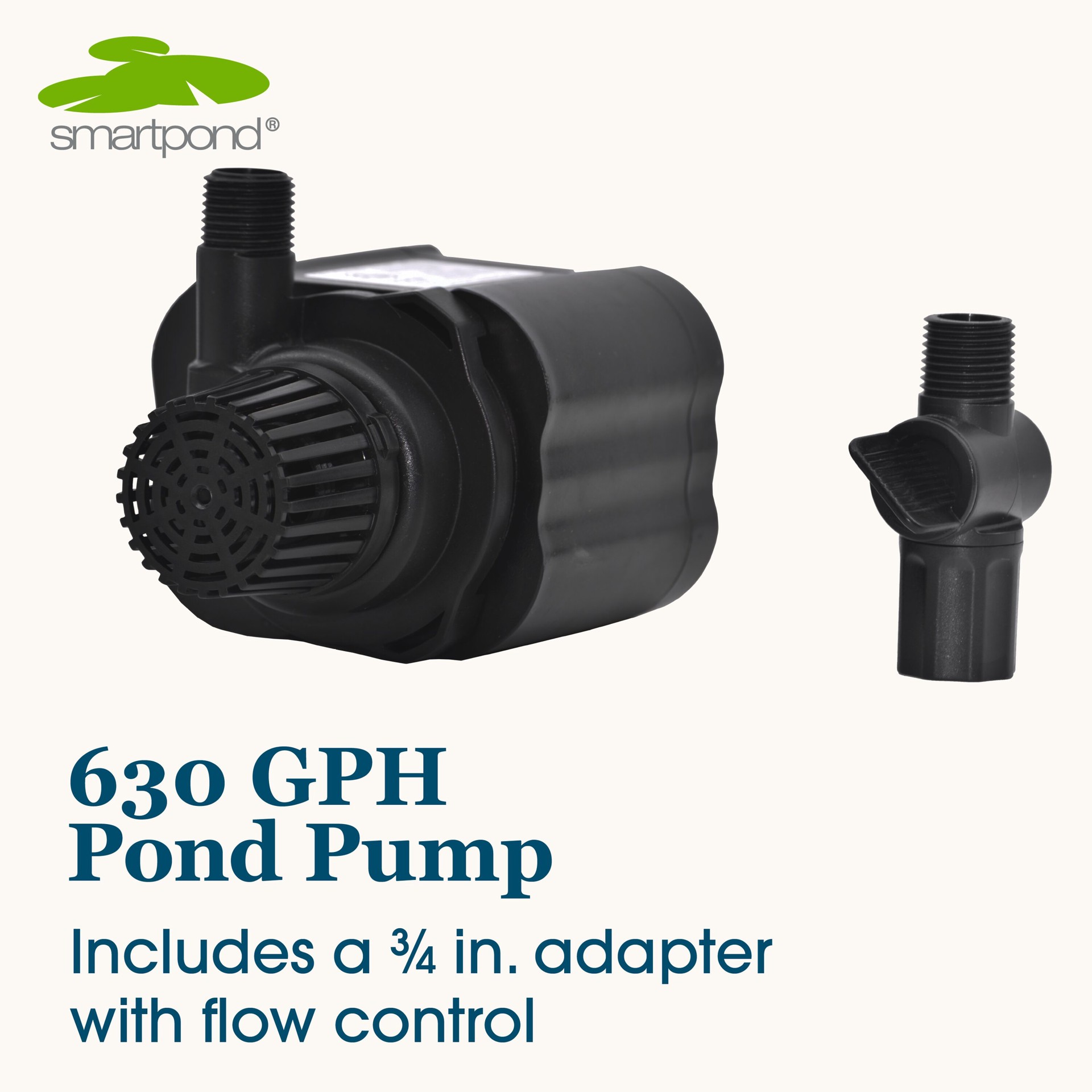slide 2 of 6, smartpond 630 -GPH Submersible Corded Electric Pond Pump, 1 ct