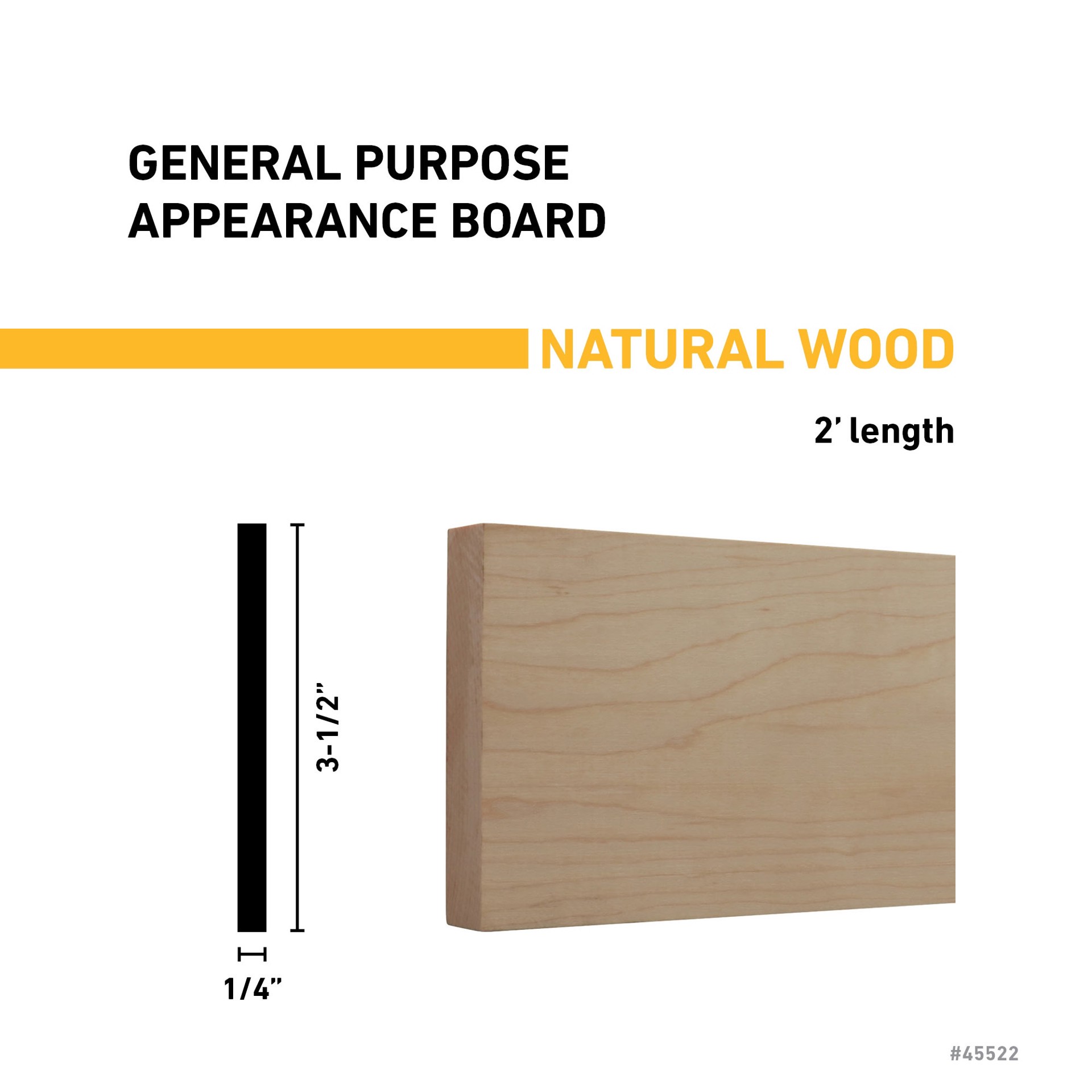 slide 3 of 5, RELIABILT 1/4-in x 4-in x 2-ft Unfinished Clear S4S Maple Common Softwood Board, 1 ct