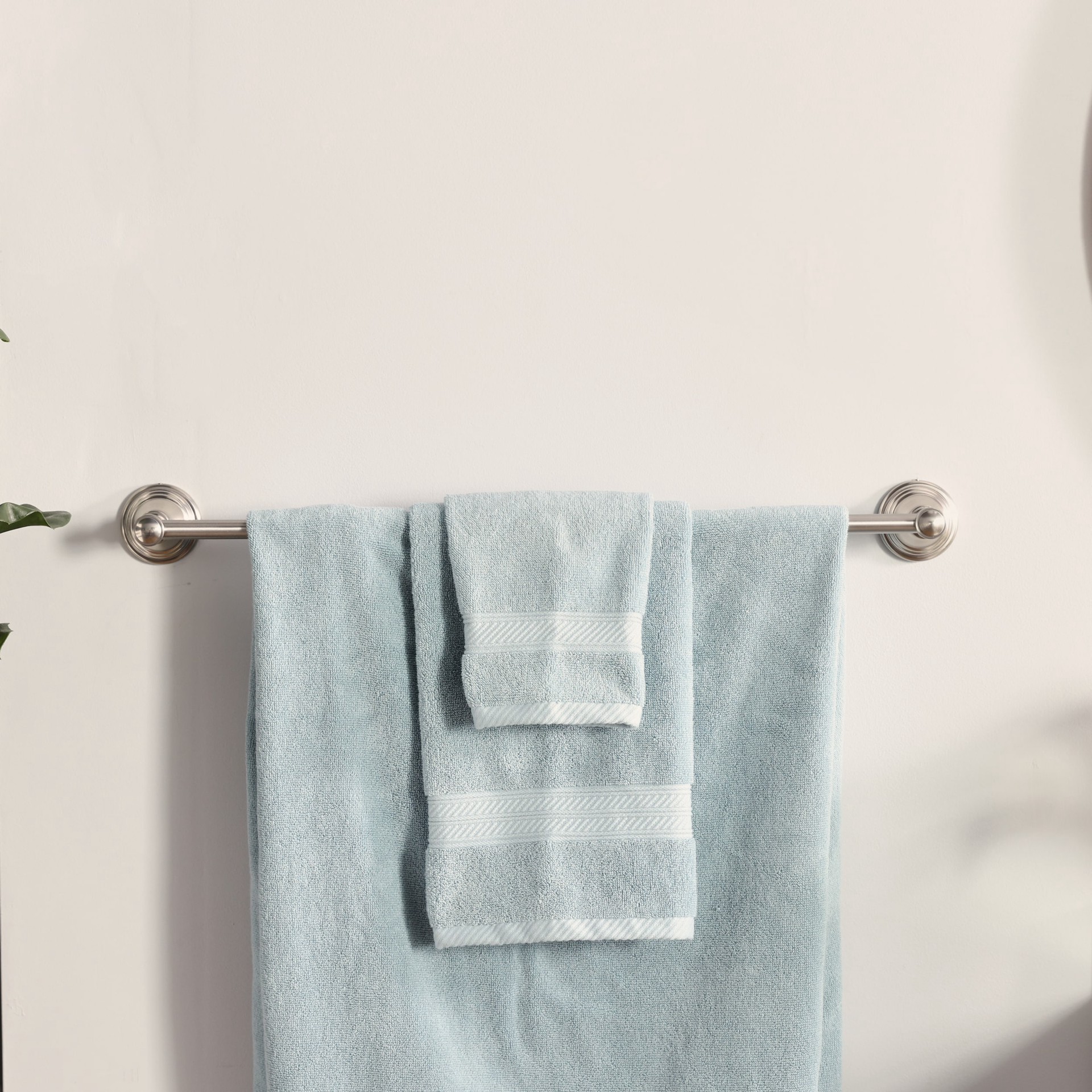 slide 5 of 6, allen + roth Jordon 24-in Brushed Nickel Wall mount Single Towel Bar, 1 ct